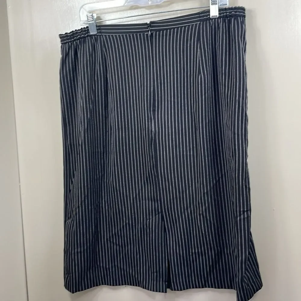 Vintage Pencil Skirt Pinstripe Career Wear Office Business Casual‎ Work